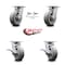 Service Caster 6 Inch Kingpinless Thermoplastic Rubber Wheel Caster Swivel Locks 2 Brakes, 2PK SCC-KP30S620-TPRRF-BSL-2-SLB-2 - alternate 5